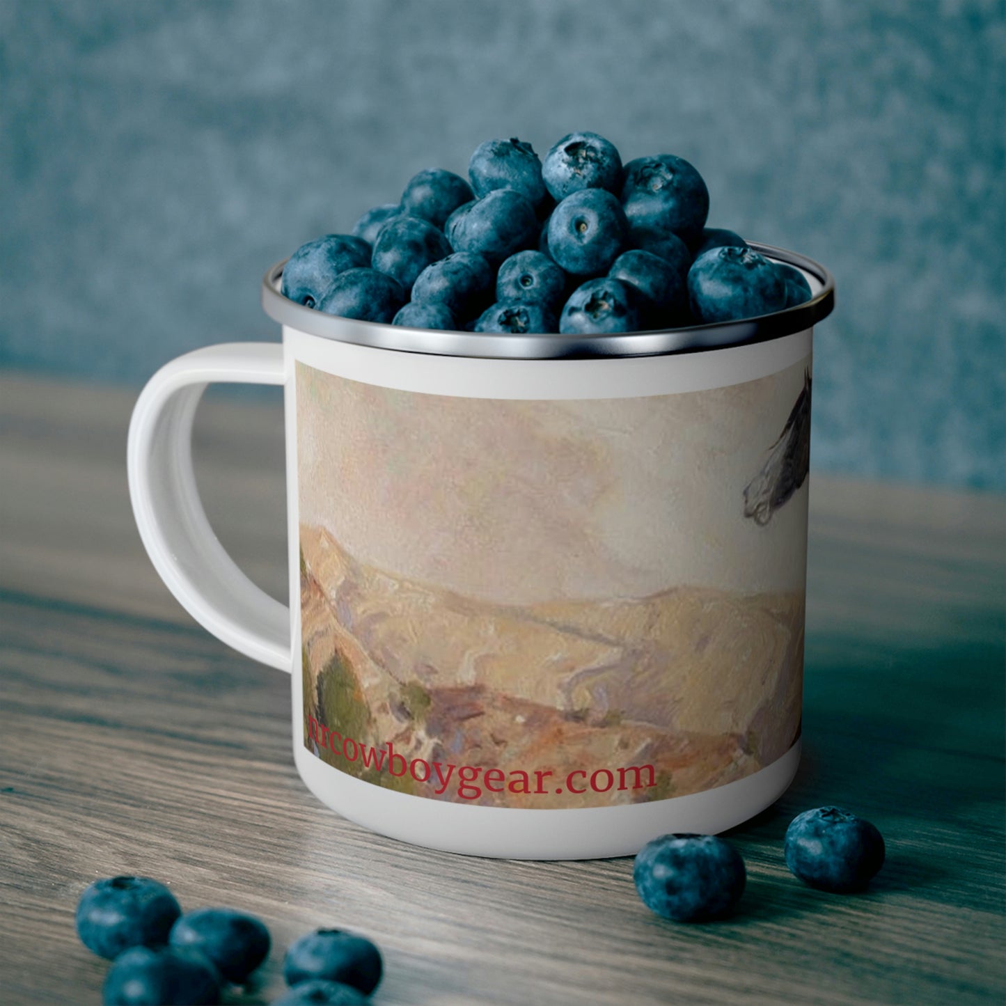 "Looking for a Friend" Enamel Camping Mug