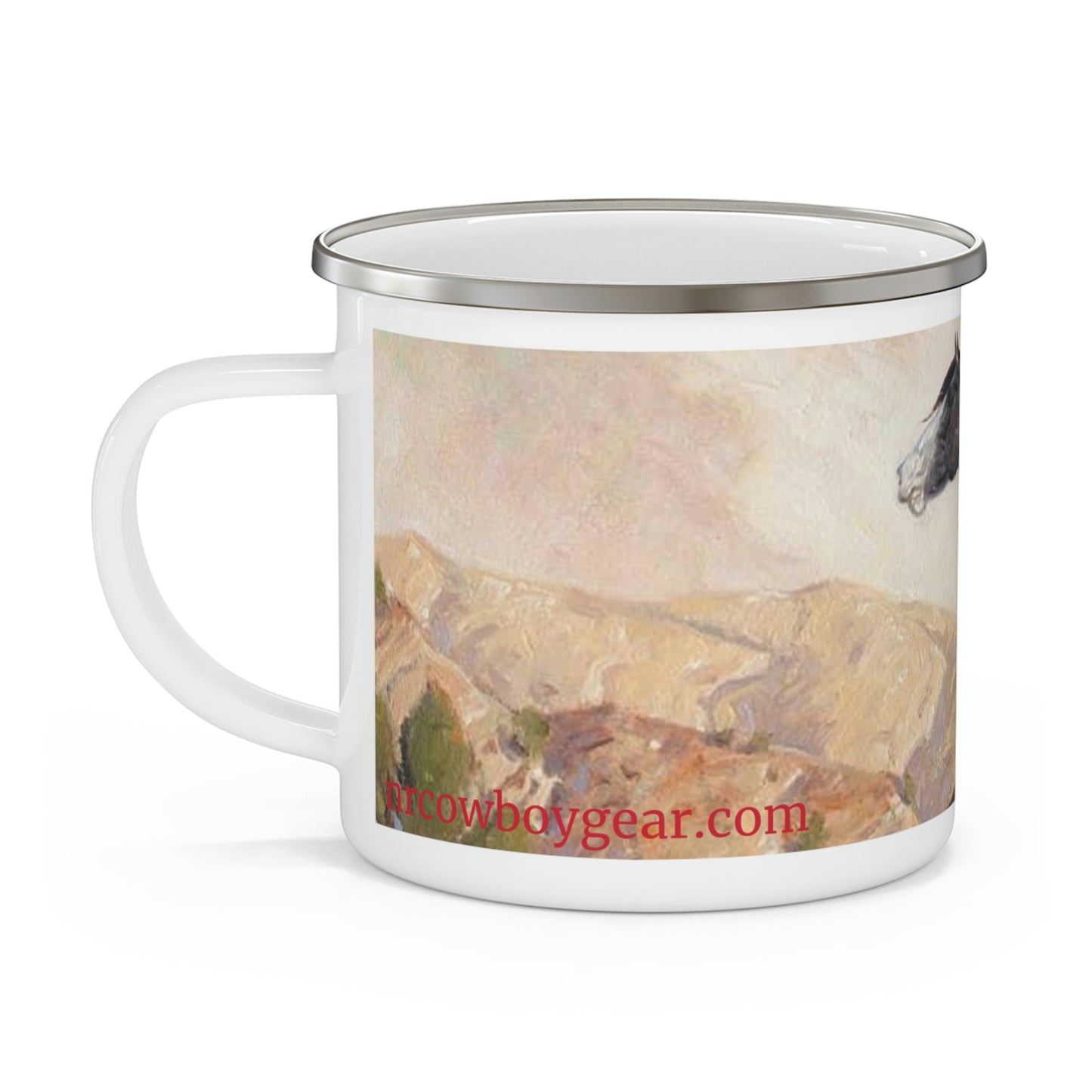 "Looking for a Friend" Enamel Camping Mug