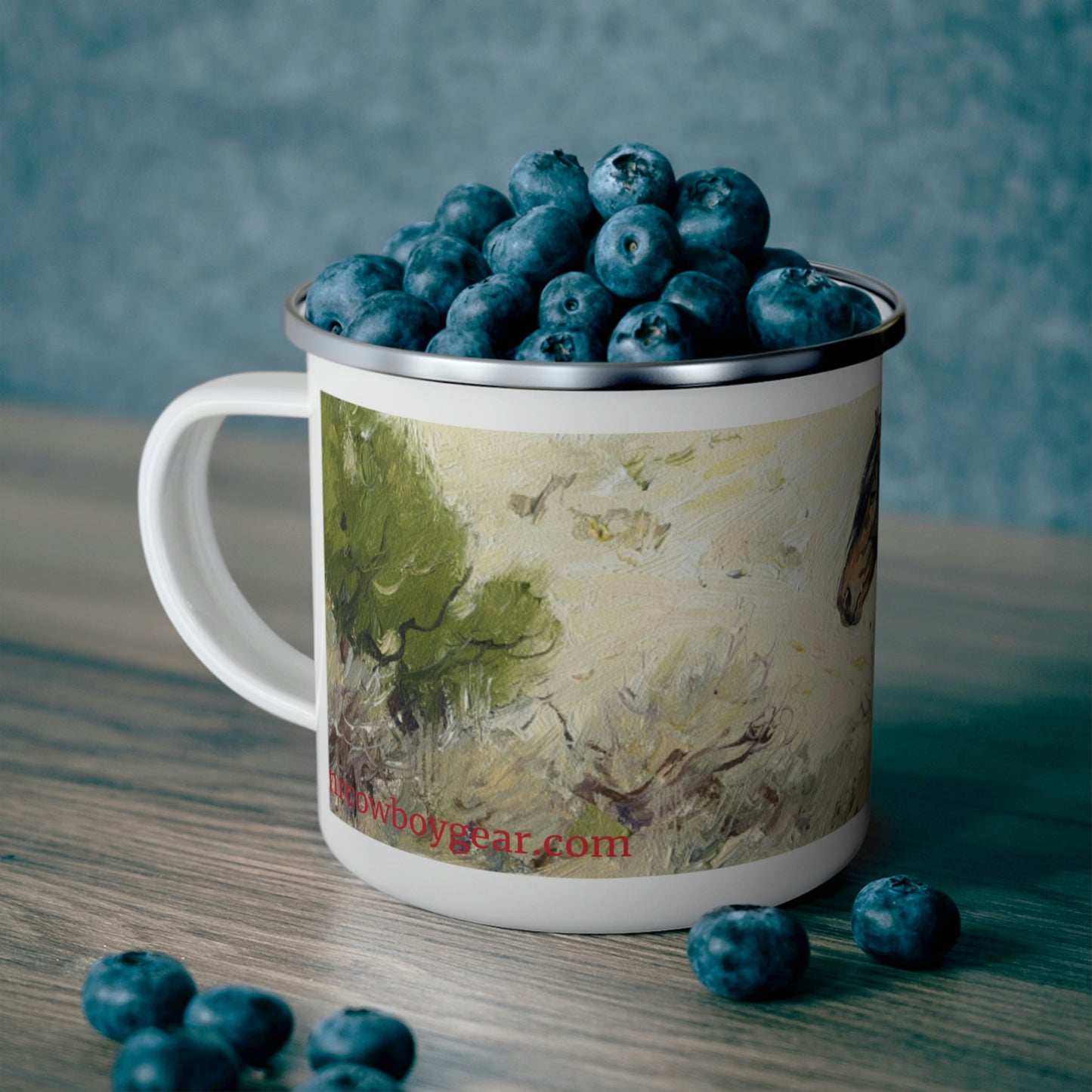 "Mustang Stud" Enamel Camping Mug