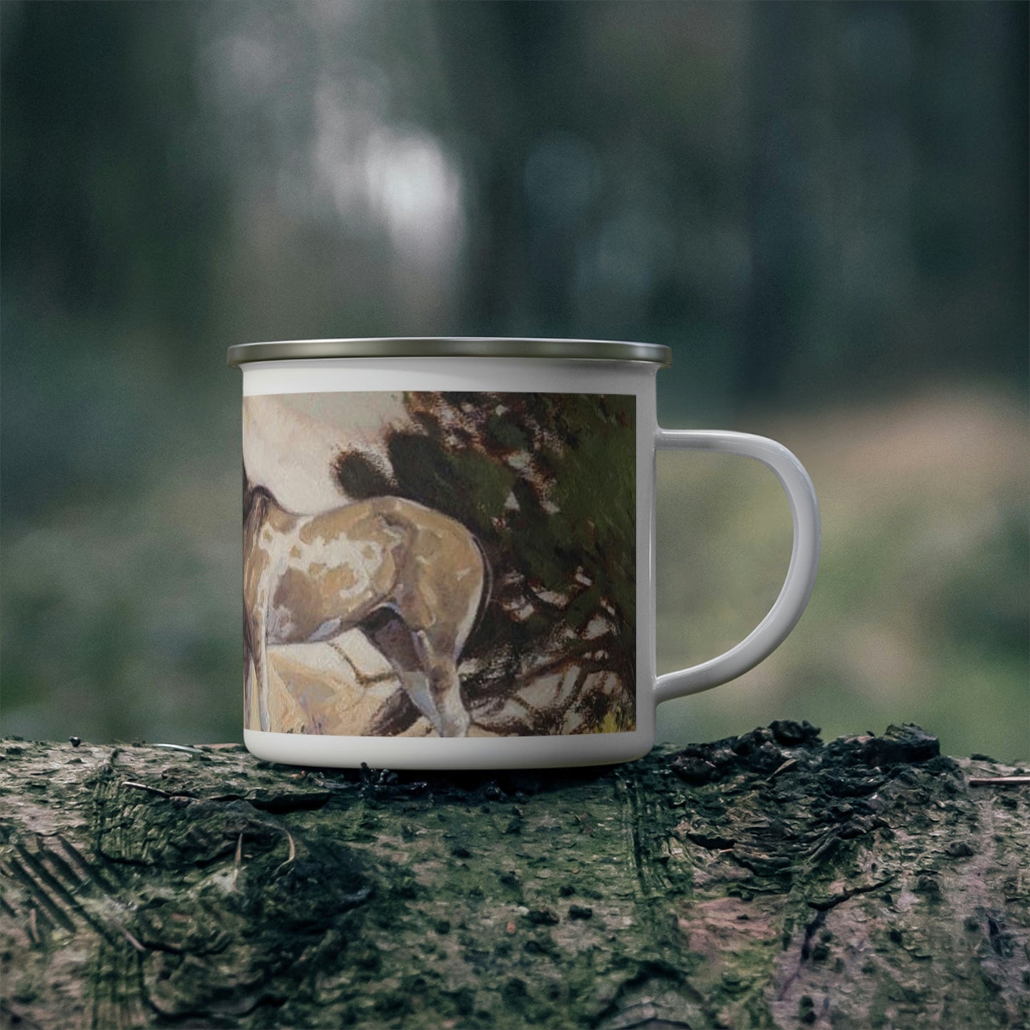 "Looking for a Friend" Enamel Camping Mug