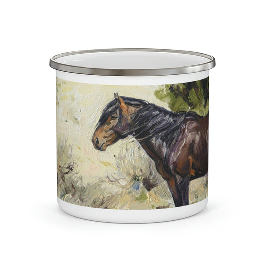 "Mustang Stud"  Enamel Camping Mug