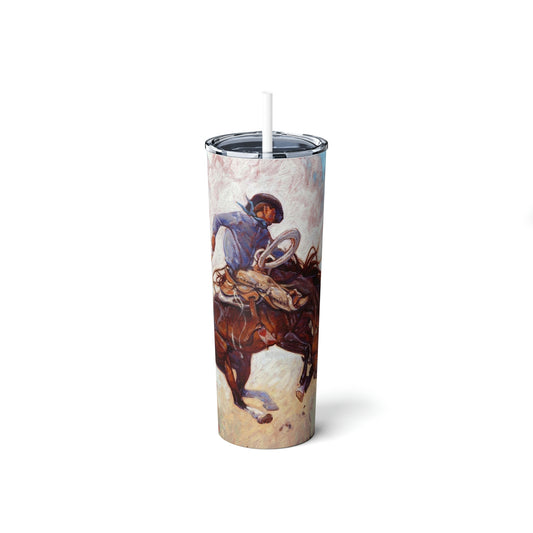 "Pull Your Quirt Down and Let it Drag" Skinny Steel Tumbler with Straw, 20oz